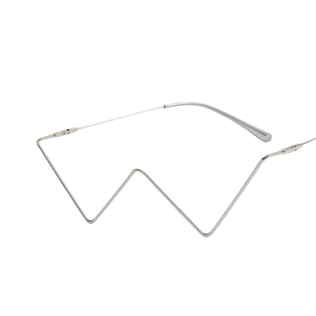 Unique Diamond-Decorated Half-Metal Frame Glasses