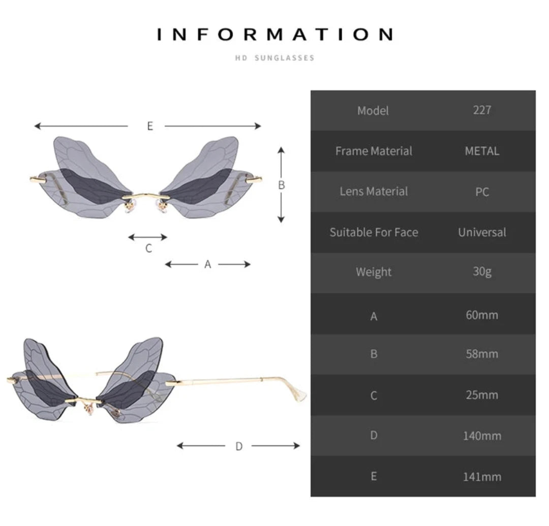 Fashion Rimless Dragonfly Wing SG