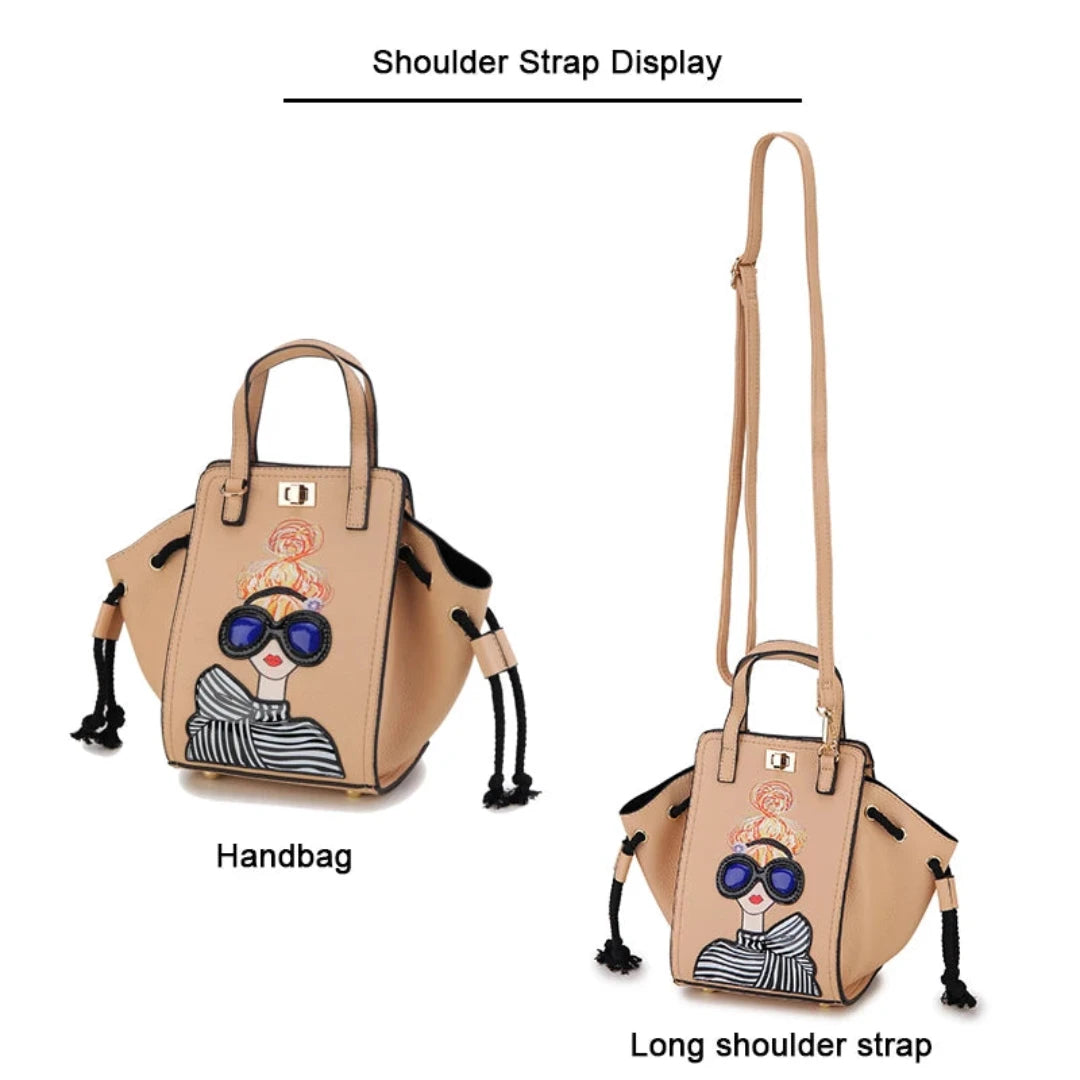 Novelty Lady Face with SG Crossbody Bag