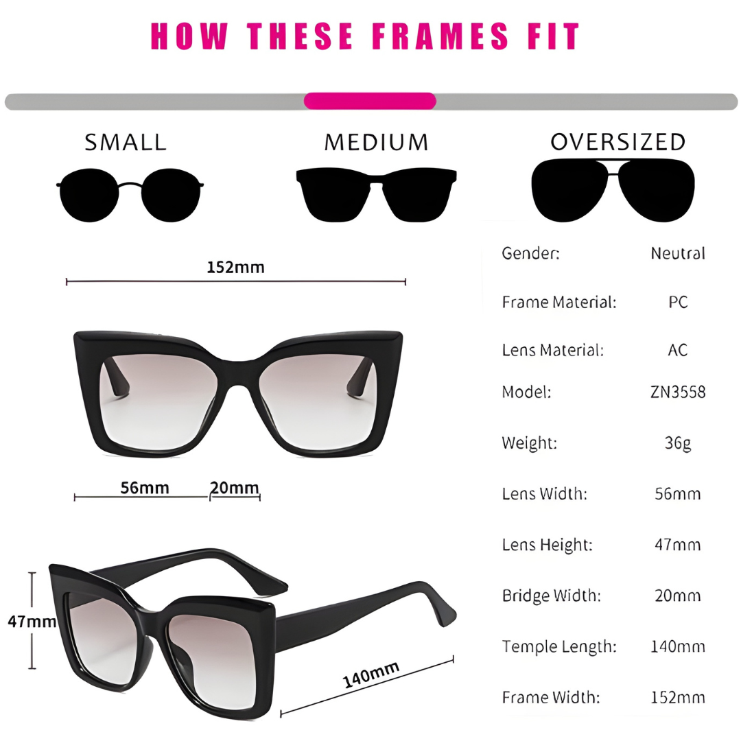 Rectangle Big Frame Cat Eye SG