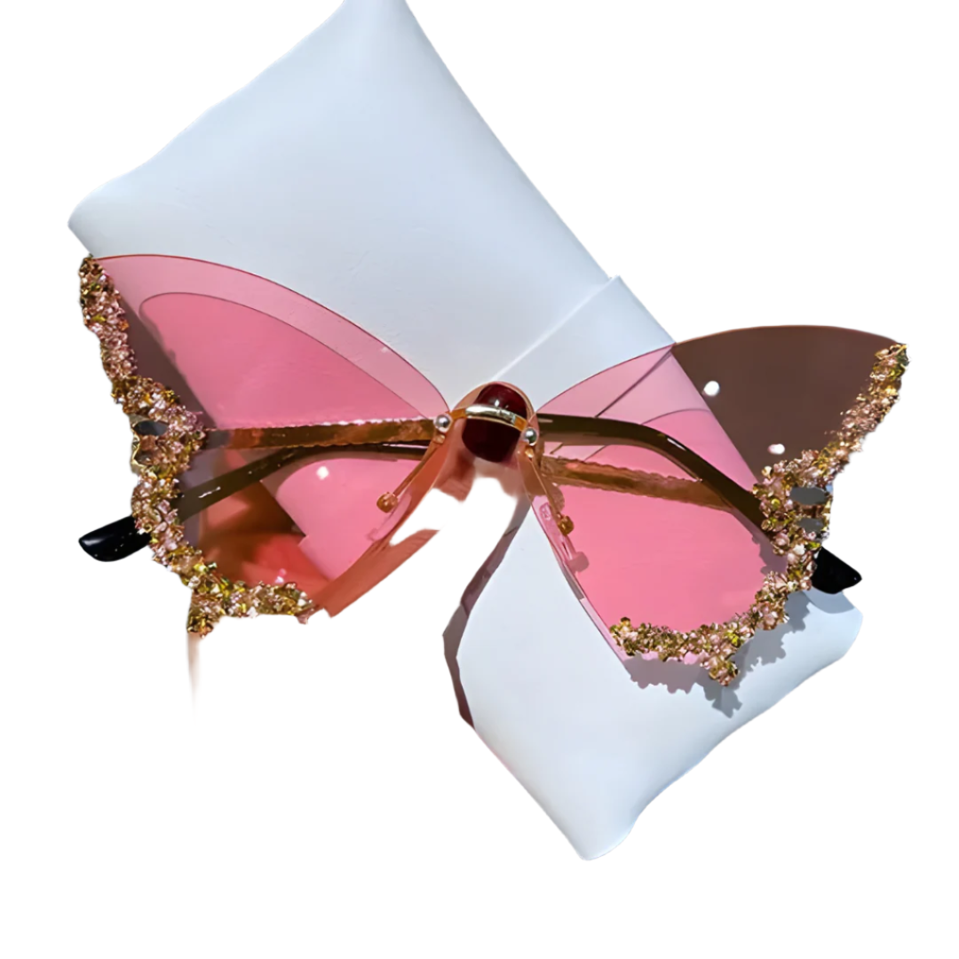 Rimless Diamond Butterfly Sunglasses