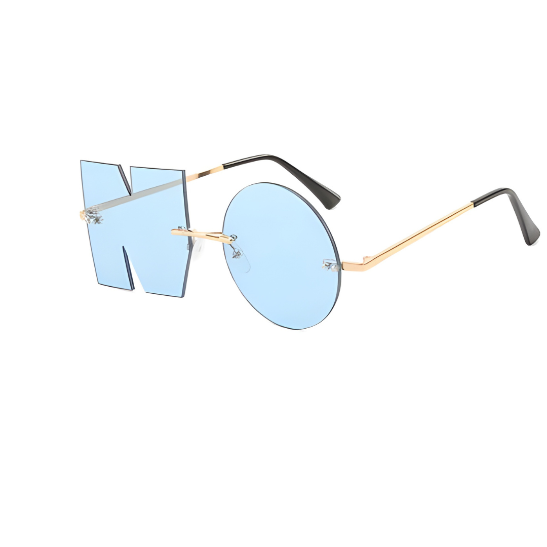 Rimless NO Letter Sunglasses