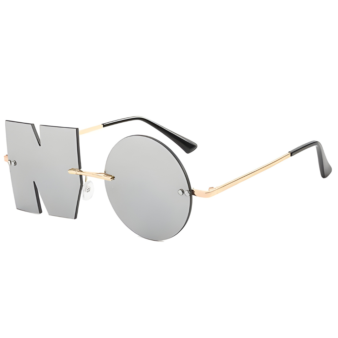 Rimless NO Letter Sunglasses