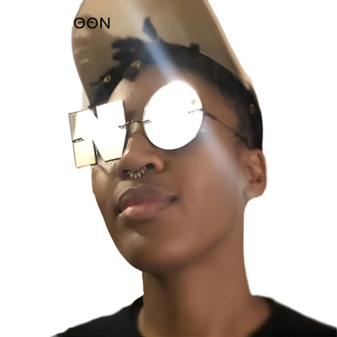 Rimless NO Letter Sunglasses