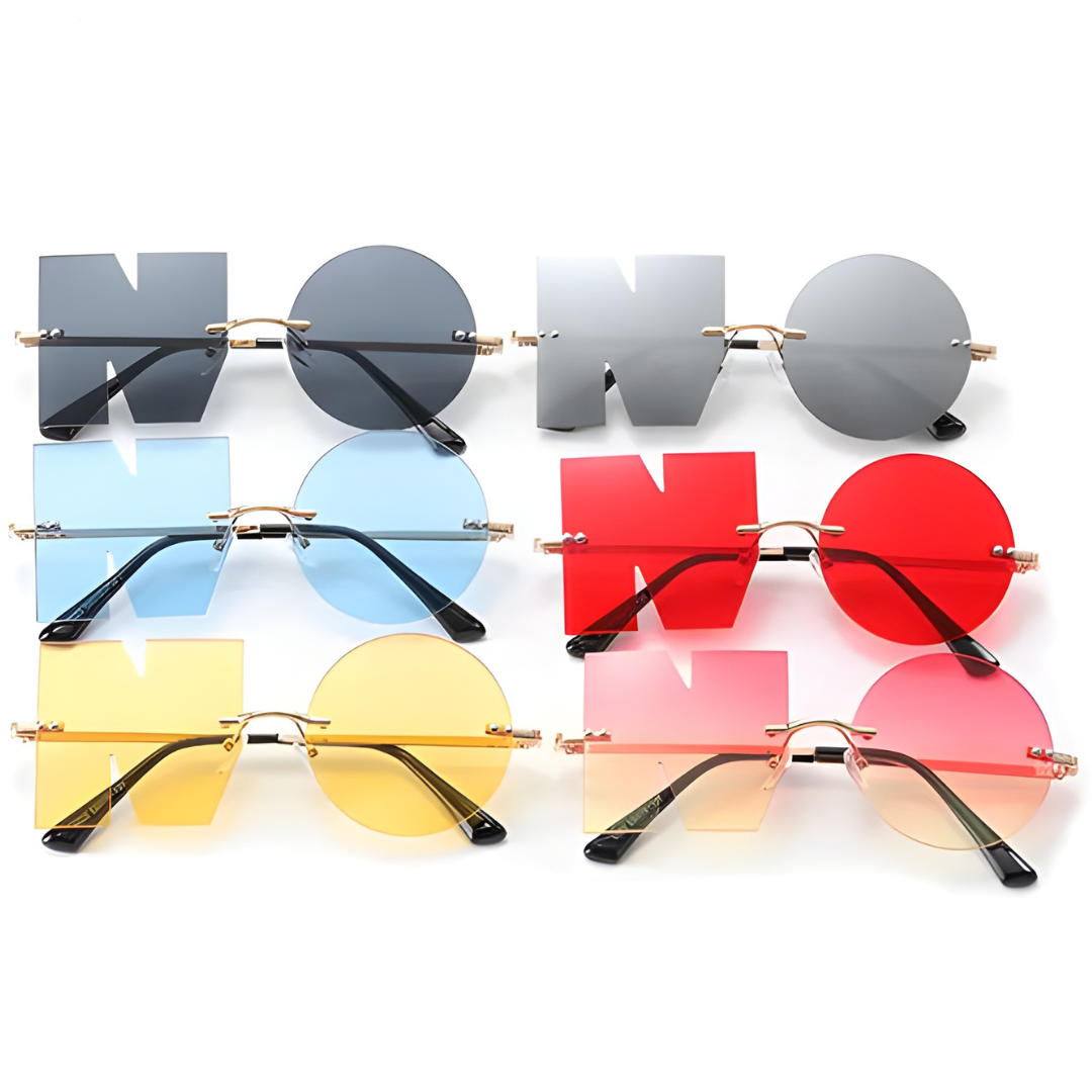 Rimless NO Letter Sunglasses