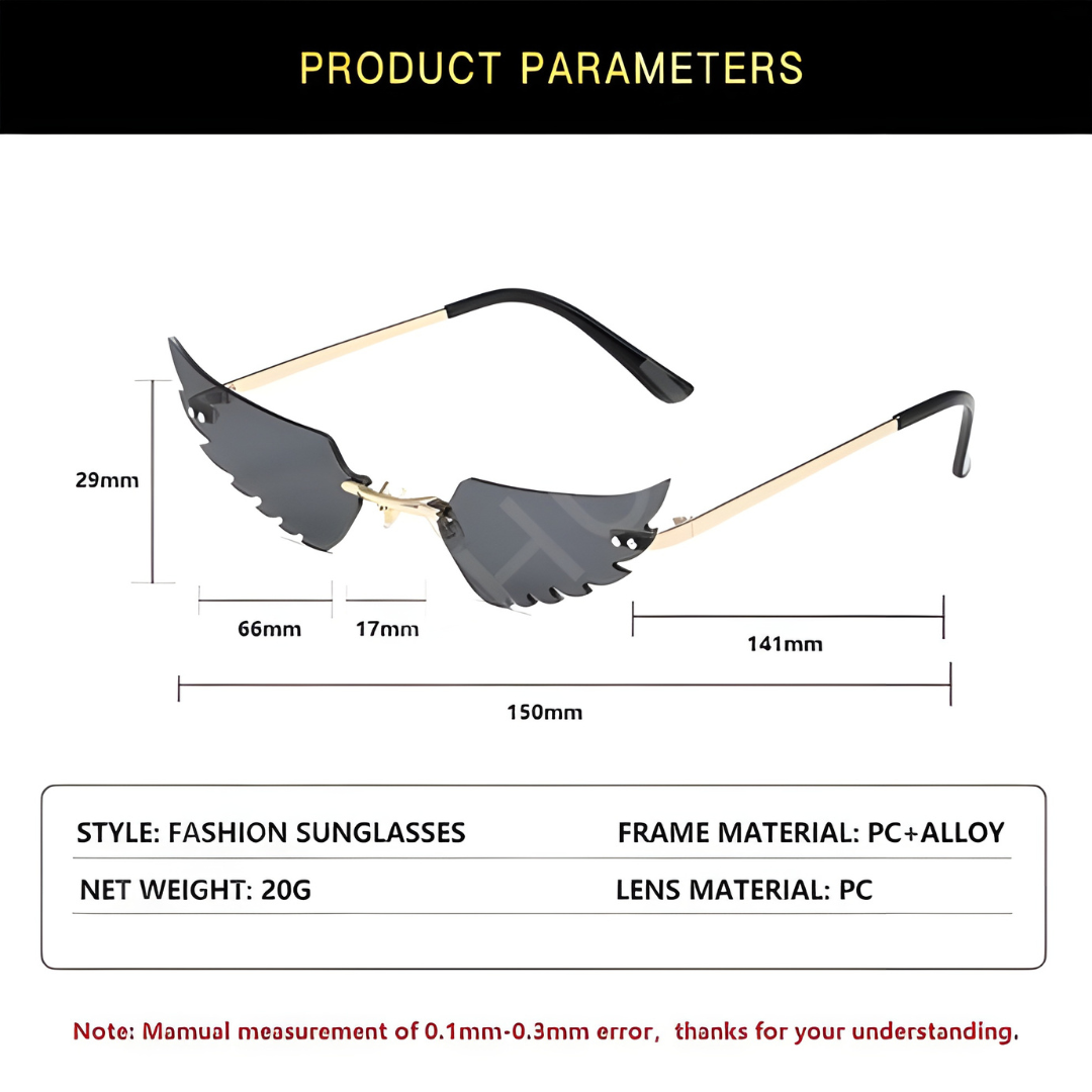 Wings Shape Rimless SG