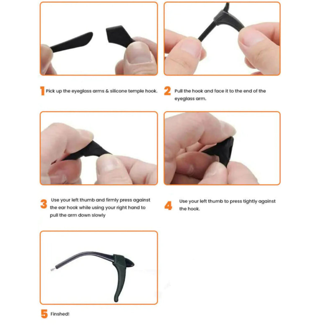 4 Pair Anti Slip Glasses Ear Hooks Tip