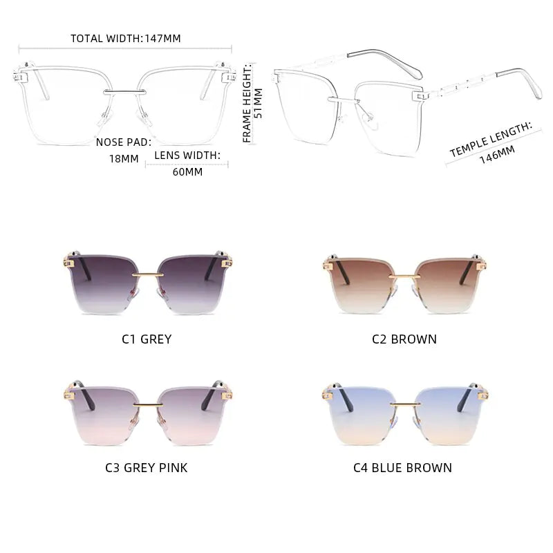 Cat Eye Frameless UV400 PC SG