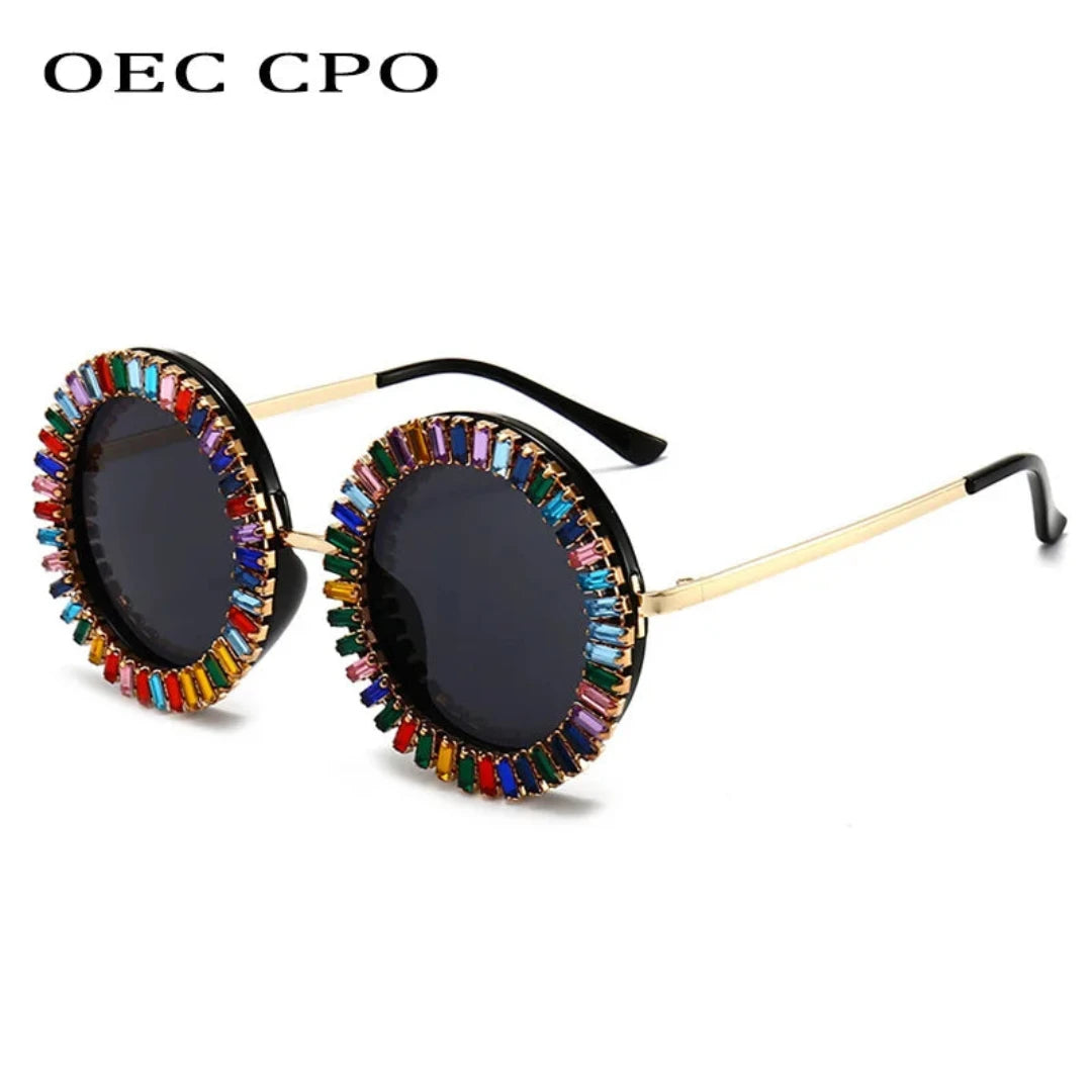 Fashion Rhinestone Round Punk SG