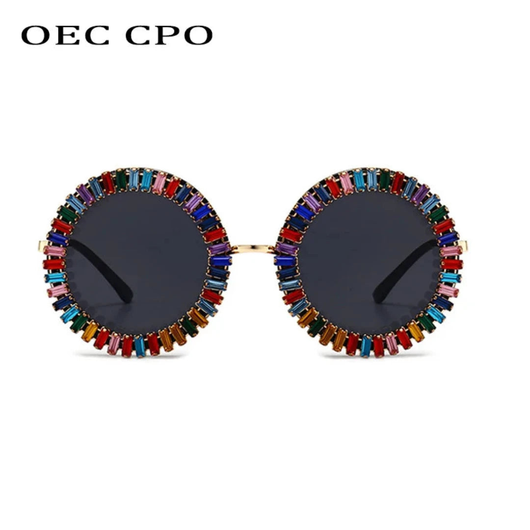 Fashion Rhinestone Round Punk SG 