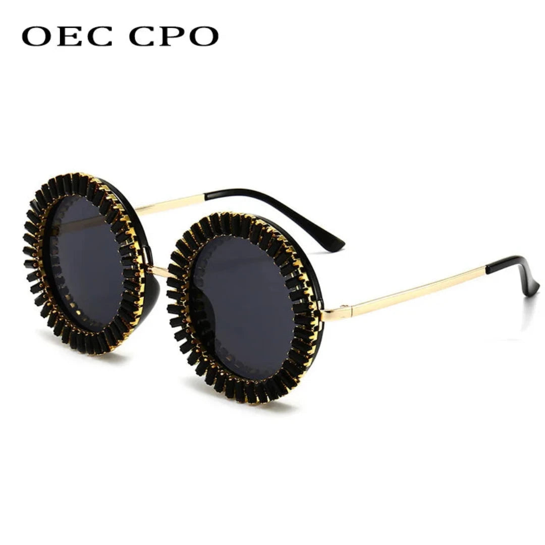 Fashion Rhinestone Round Punk SG