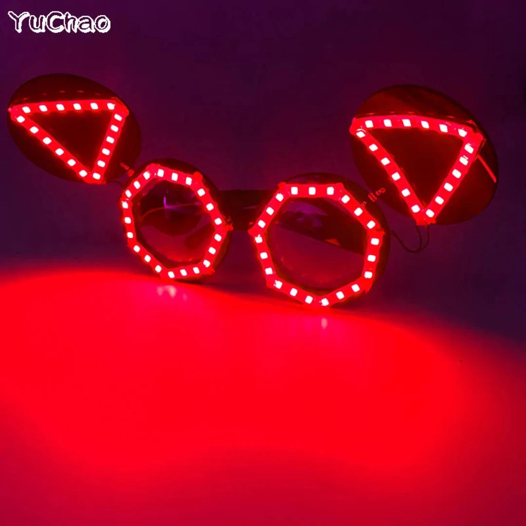 Glowing Luminous Hat Glasses Neck Tei