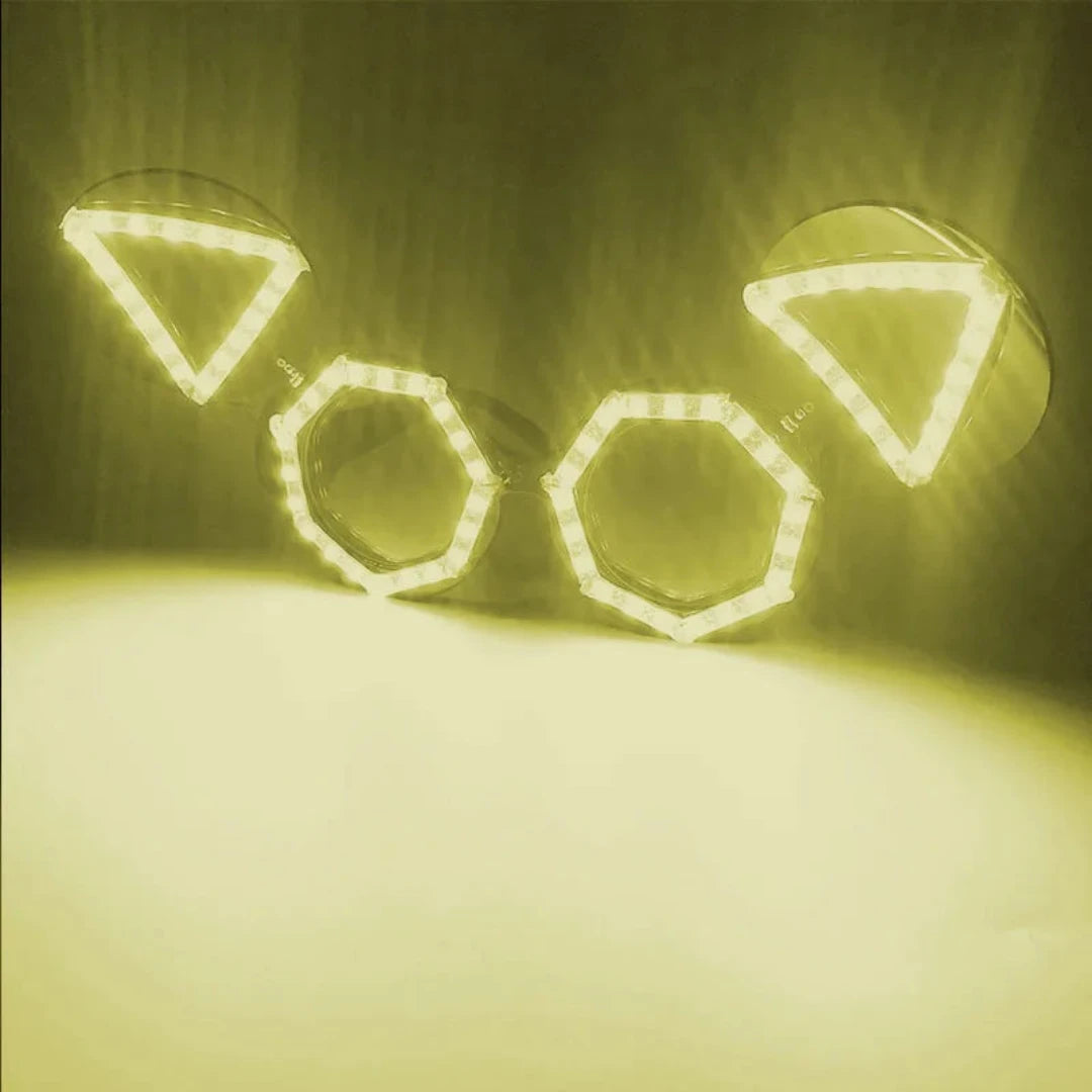 Glowing Luminous Hat Glasses Neck Tei