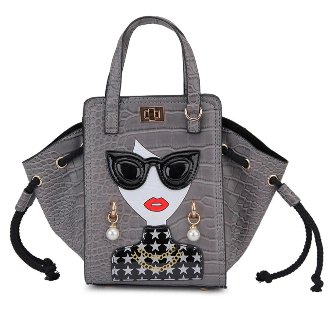 Novelty Lady Face with SG Crossbody Bag