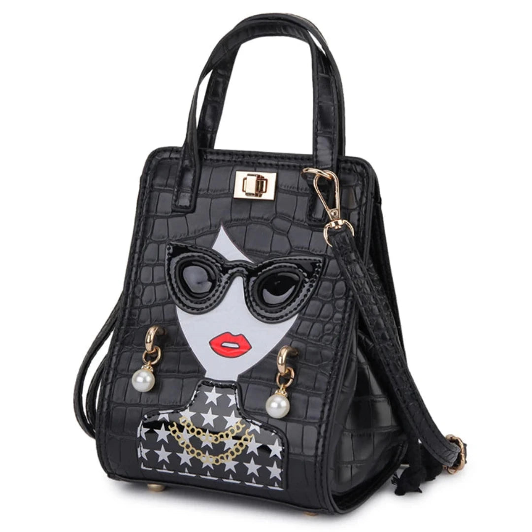 Novelty Lady Face with SG Crossbody Bag