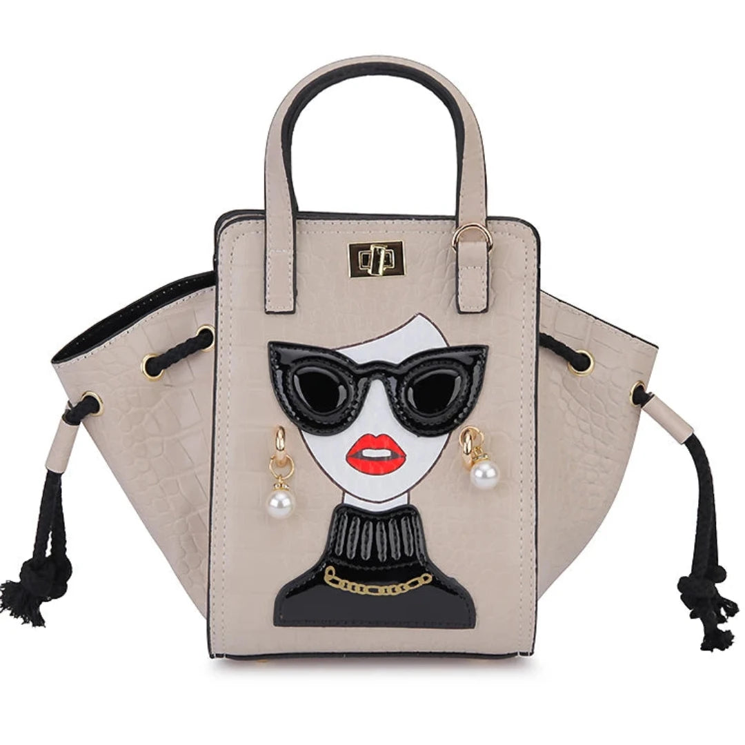 Novelty Lady Face with SG Crossbody Bag