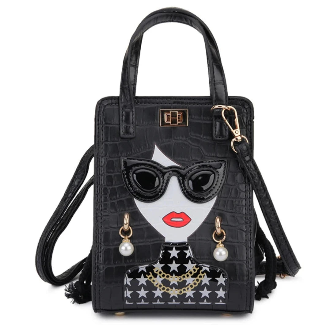 Novelty Lady Face with SG Crossbody Bag
