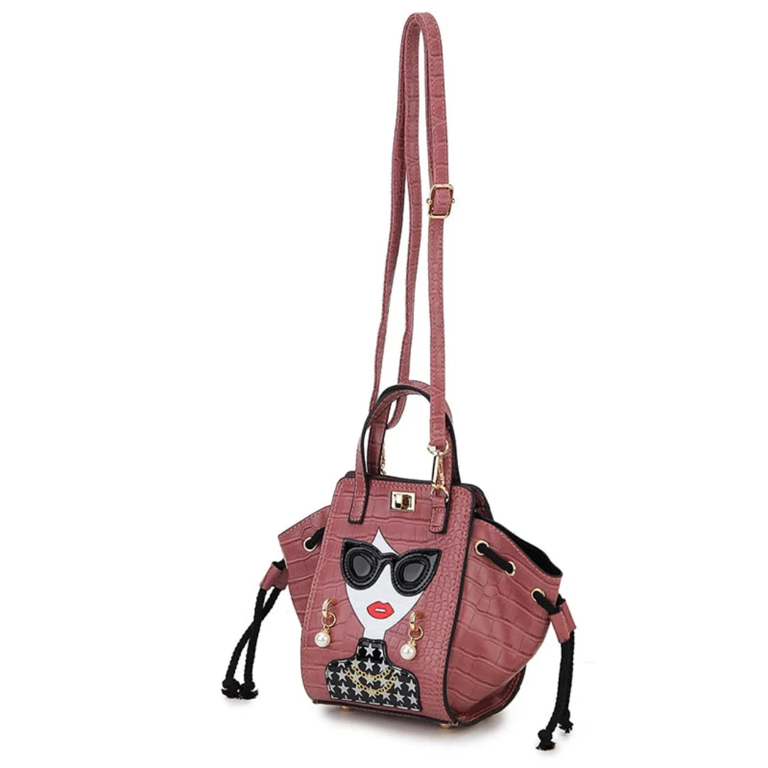 Novelty Lady Face with SG Crossbody Bag