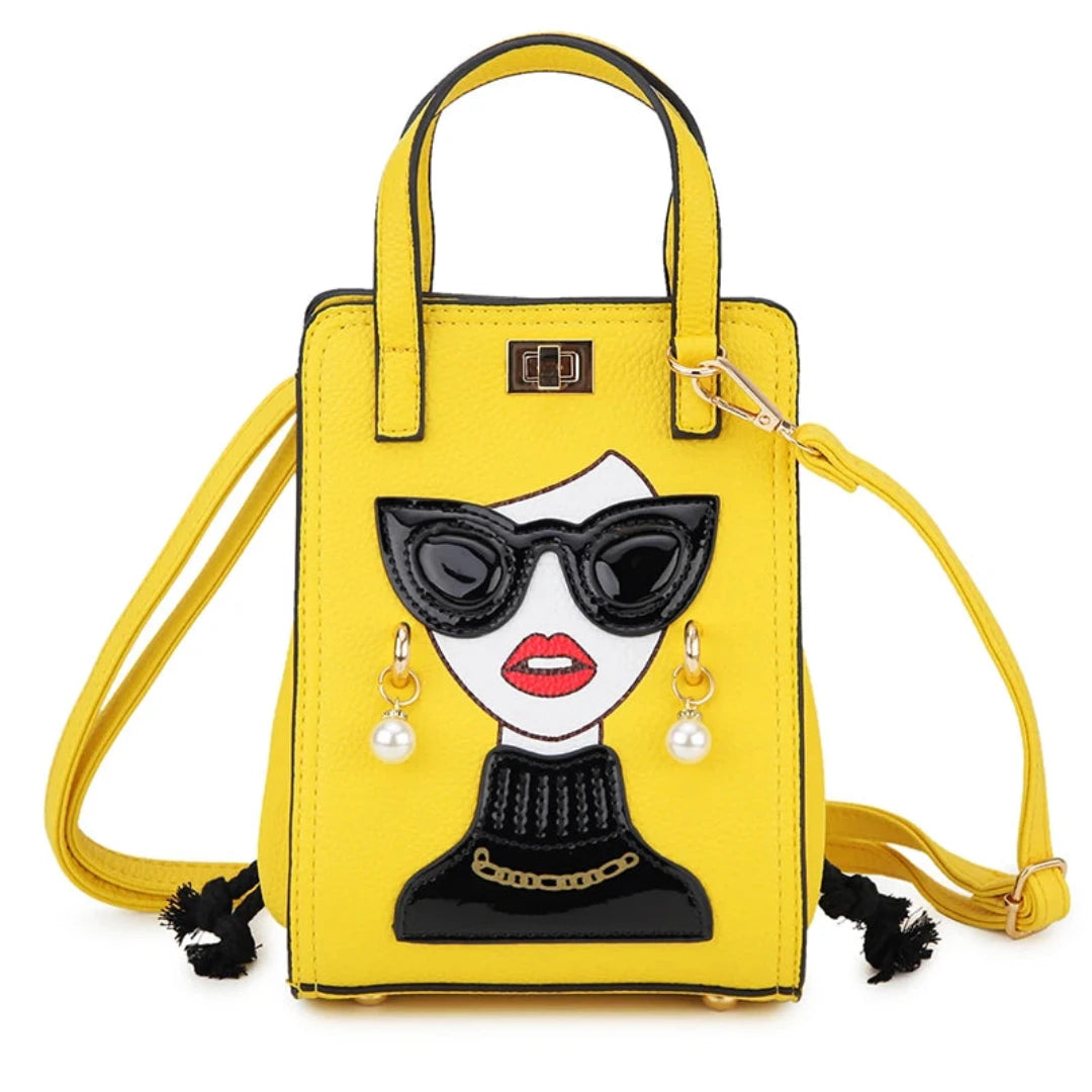 Novelty Lady Face with SG Crossbody Bag