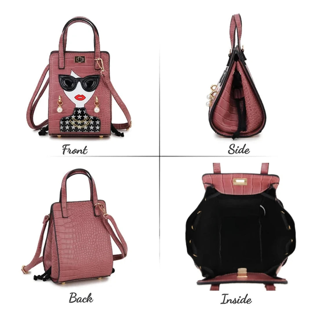 Novelty Lady Face with SG Crossbody Bag