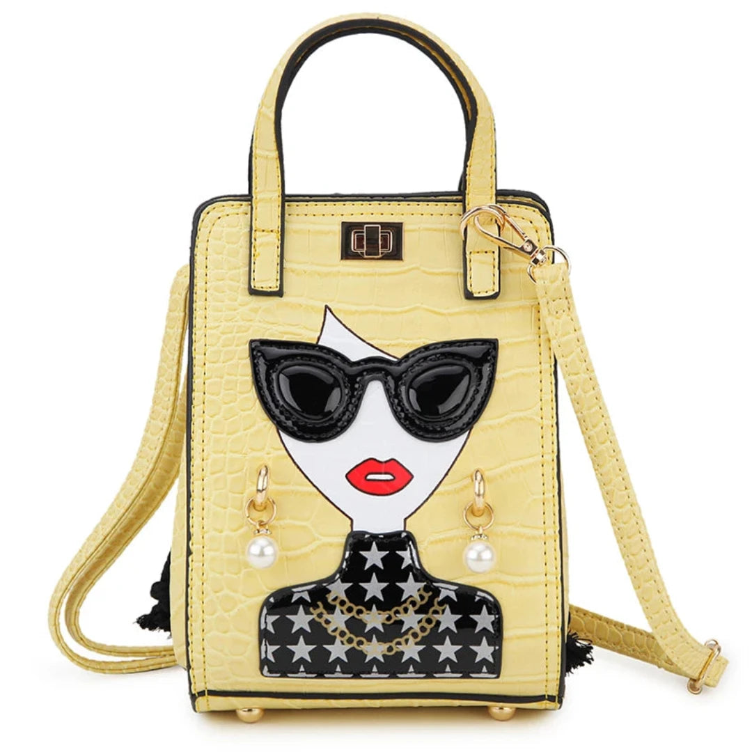 Novelty Lady Face with SG Crossbody Bag