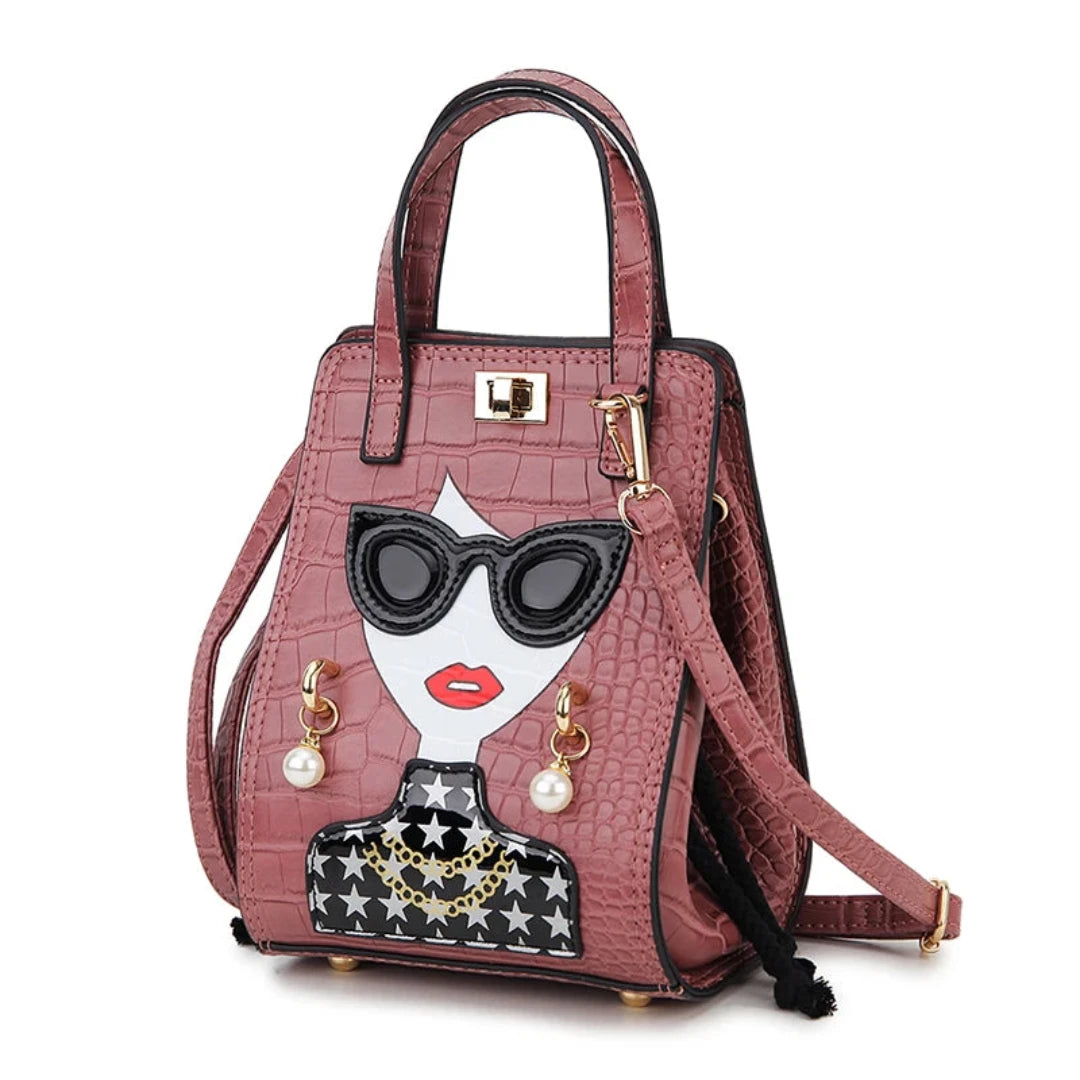 Novelty Lady Face with SG Crossbody Bag