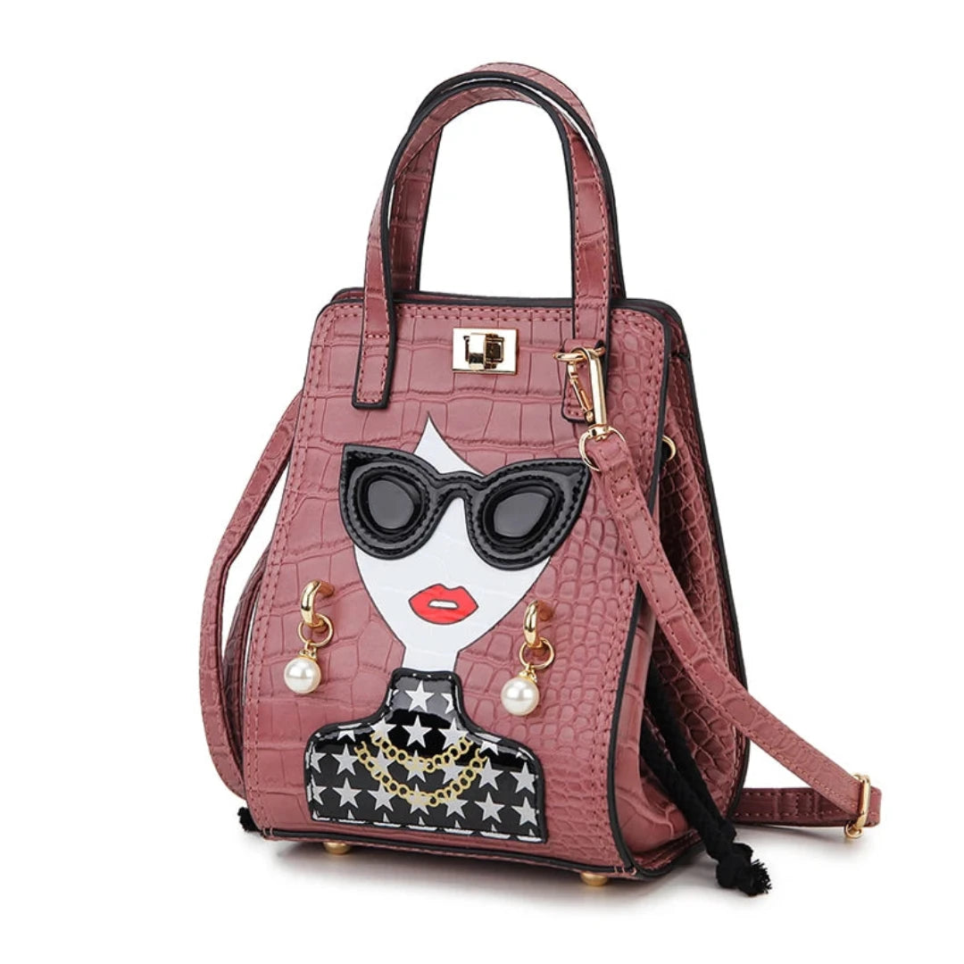 Novelty Lady Face with SG Crossbody Bag