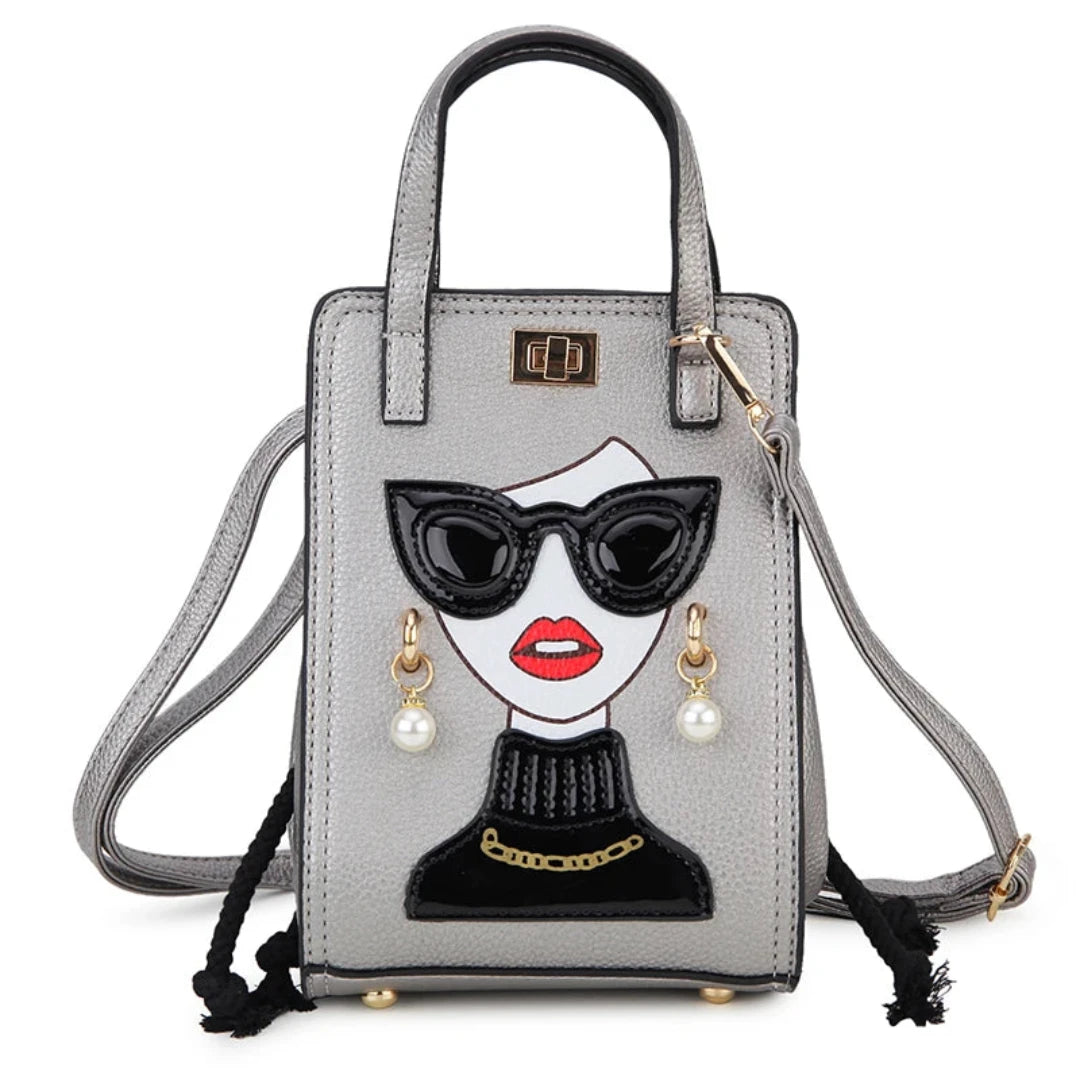 Novelty Lady Face with SG Crossbody Bag