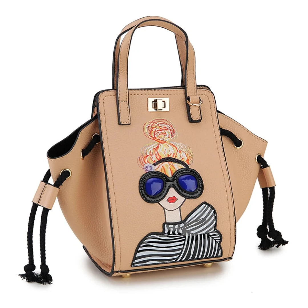 Novelty Lady Face with SG Crossbody Bag