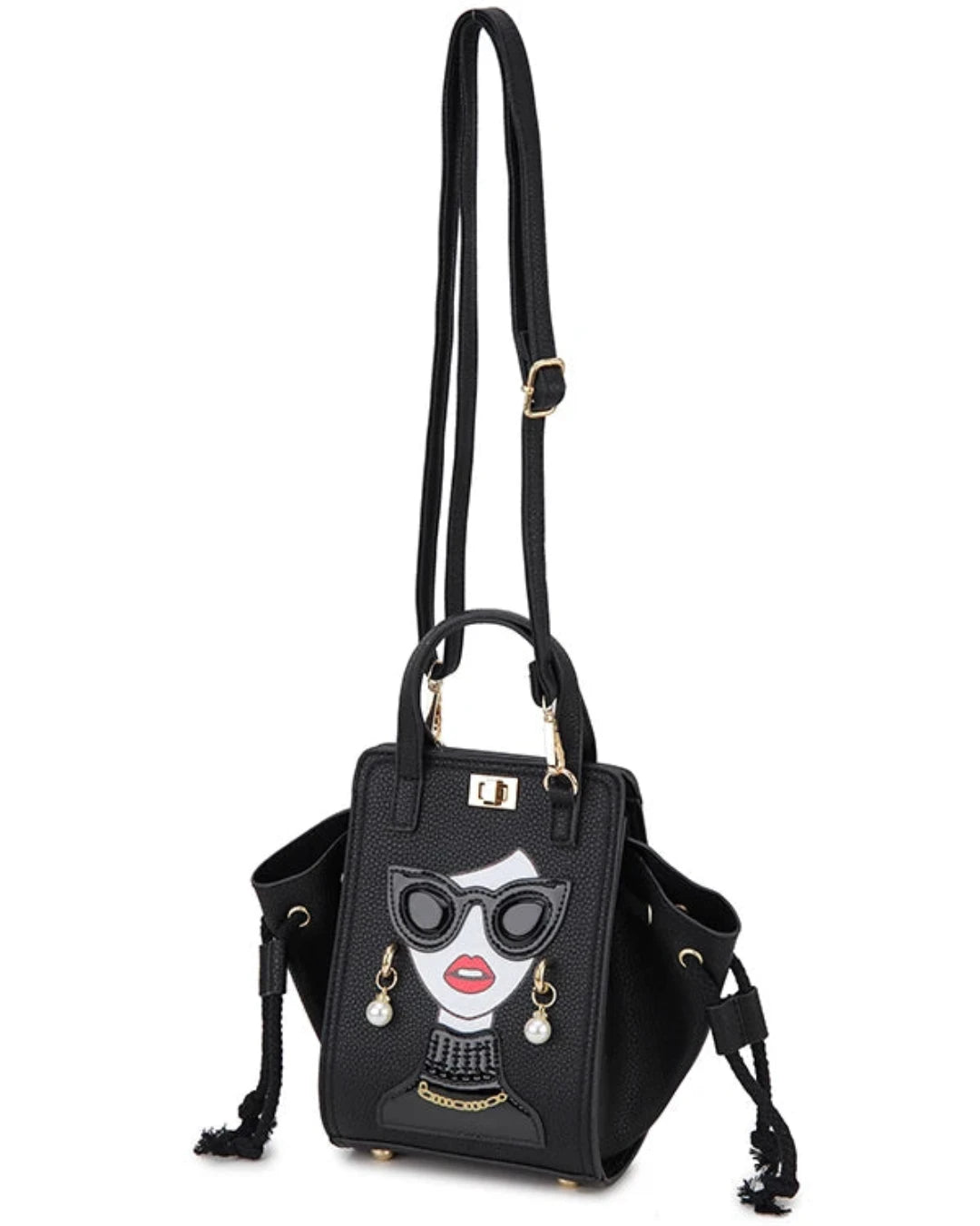 Novelty Lady Face with SG Crossbody Bag