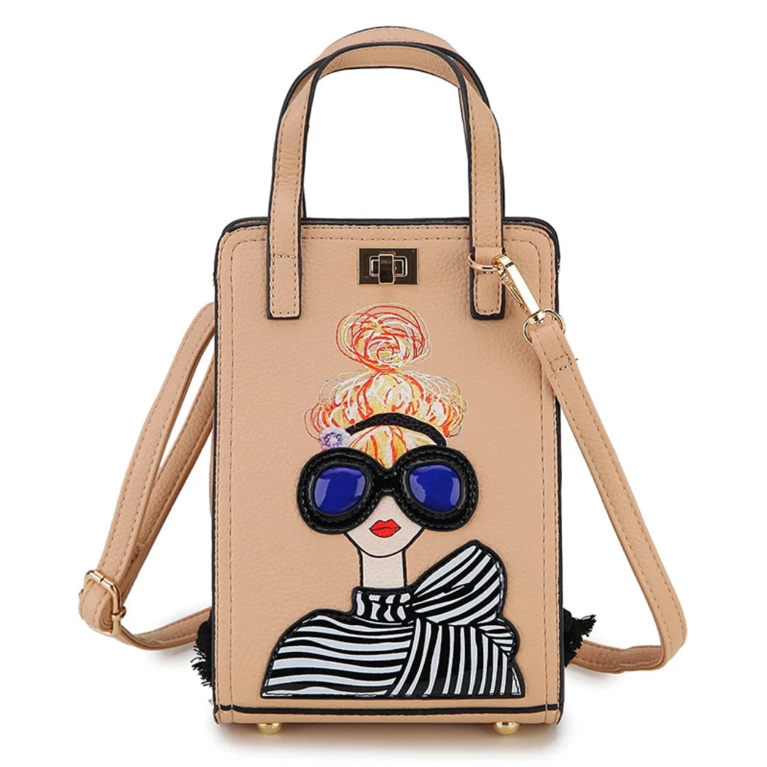 Novelty Lady Face with SG Crossbody Bag