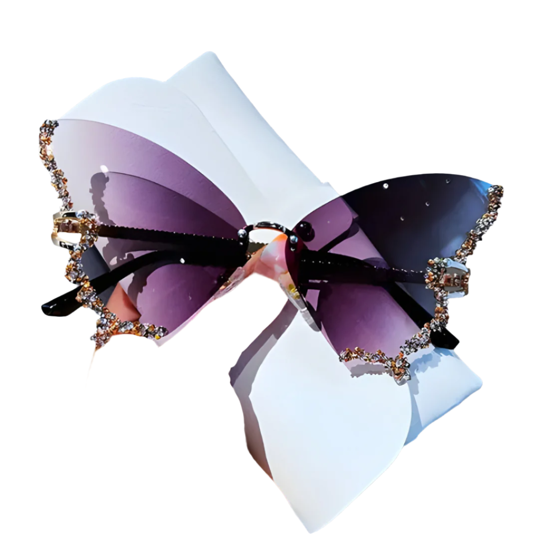 Rimless Diamond Butterfly Sunglasses