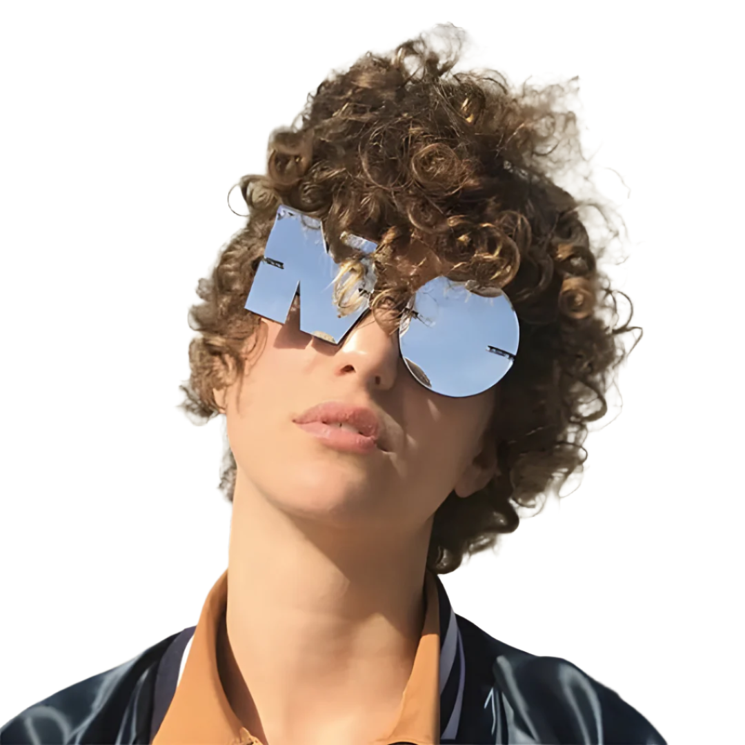 Rimless NO Letter Sunglasses