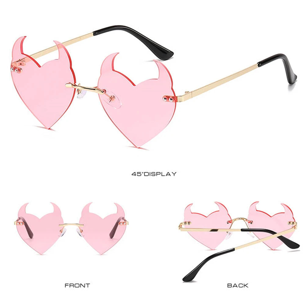 Rimless Devil Ear Heart Shape UV SG
