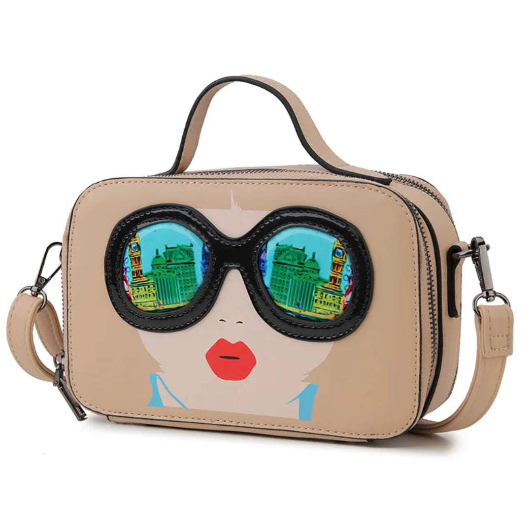 Novelty Lady With SG Face Box Shape Shoulder Bag