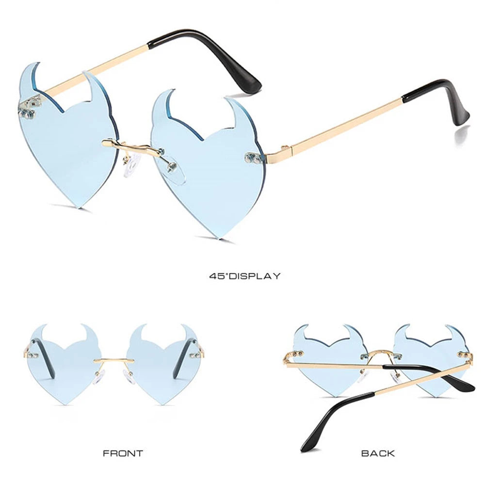 Rimless Devil Ear Heart Shape UV SG