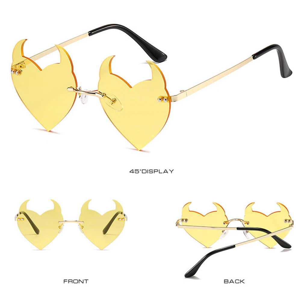 Rimless Devil Ear Heart Shape UV SG