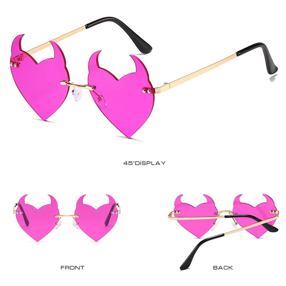 Rimless Devil Ear Heart Shape UV SG