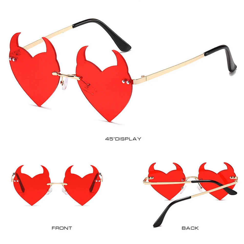 Rimless Devil Ear Heart Shape UV SG