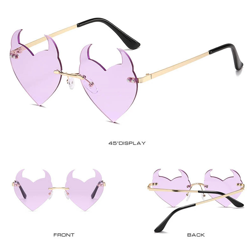 Rimless Devil Ear Heart Shape UV SG