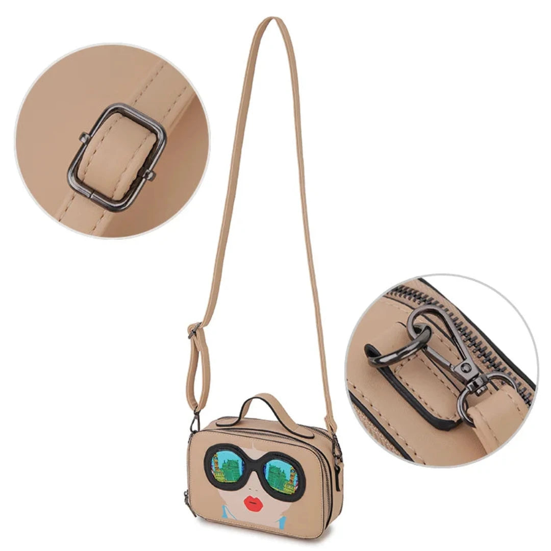 Novelty Lady With SG Face Box Shape Shoulder Bag