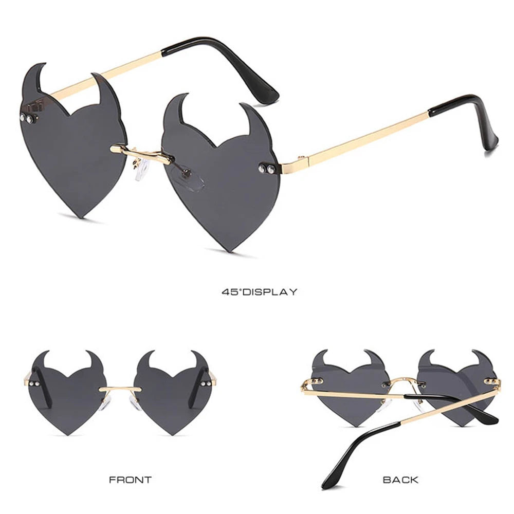Rimless Devil Ear Heart Shape UV SG