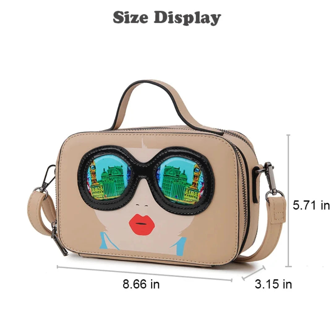 Novelty Lady With SG Face Box Shape Shoulder Bag