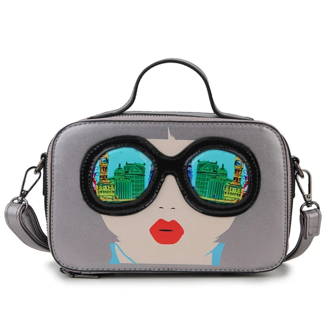 Novelty Lady With SG Face Box Shape Shoulder Bag