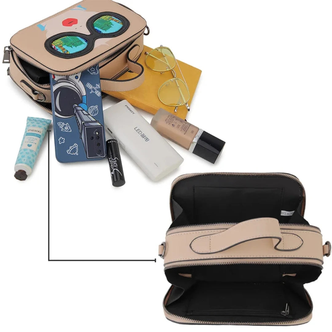 Novelty Lady With SG Face Box Shape Shoulder Bag
