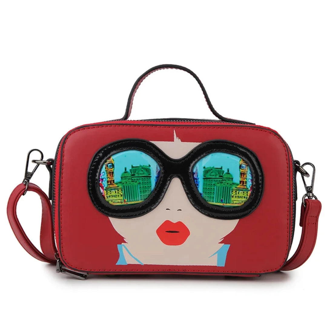 Novelty Lady With SG Face Box Shape Shoulder Bag