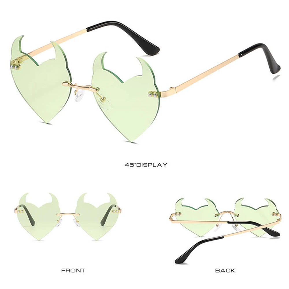 Rimless Devil Ear Heart Shape UV SG