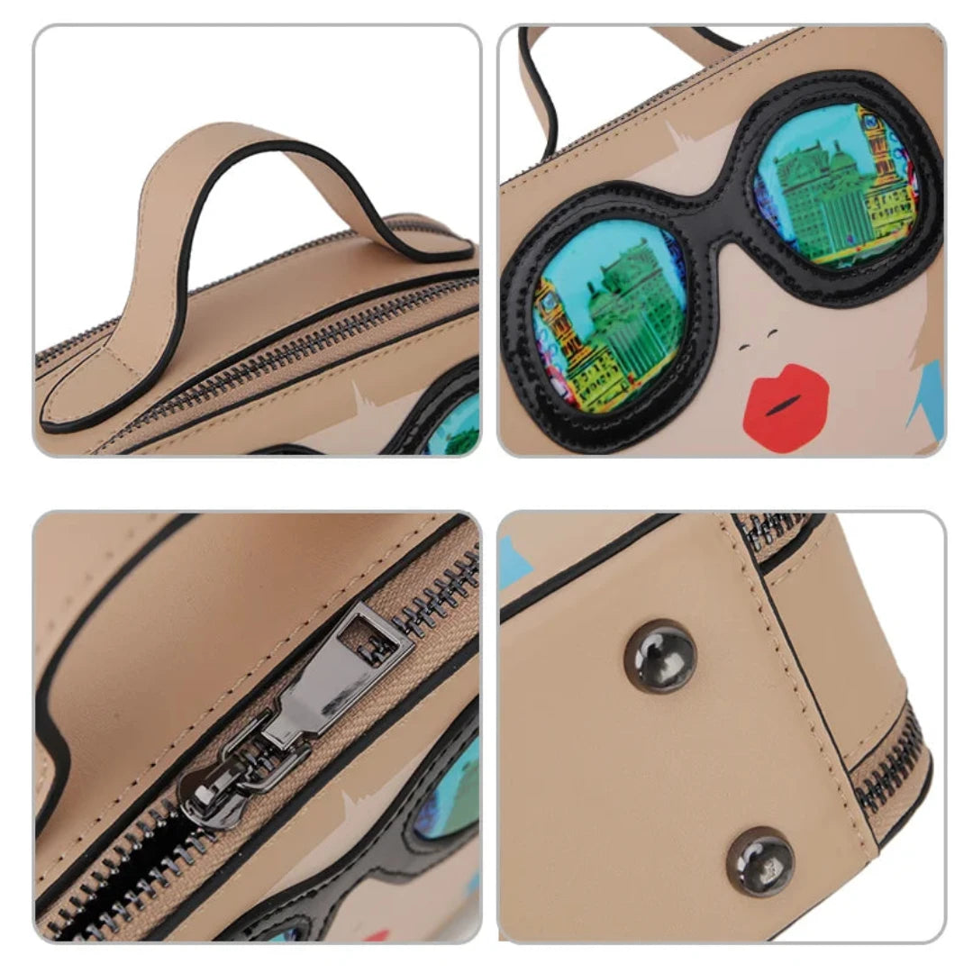 Novelty Lady With SG Face Box Shape Shoulder Bag