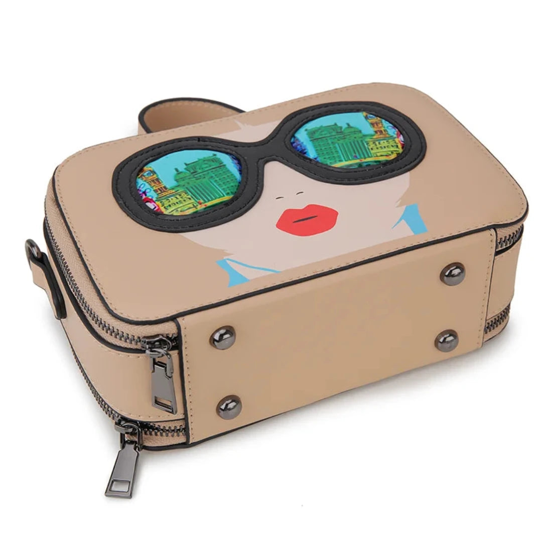 Novelty Lady With SG Face Box Shape Shoulder Bag