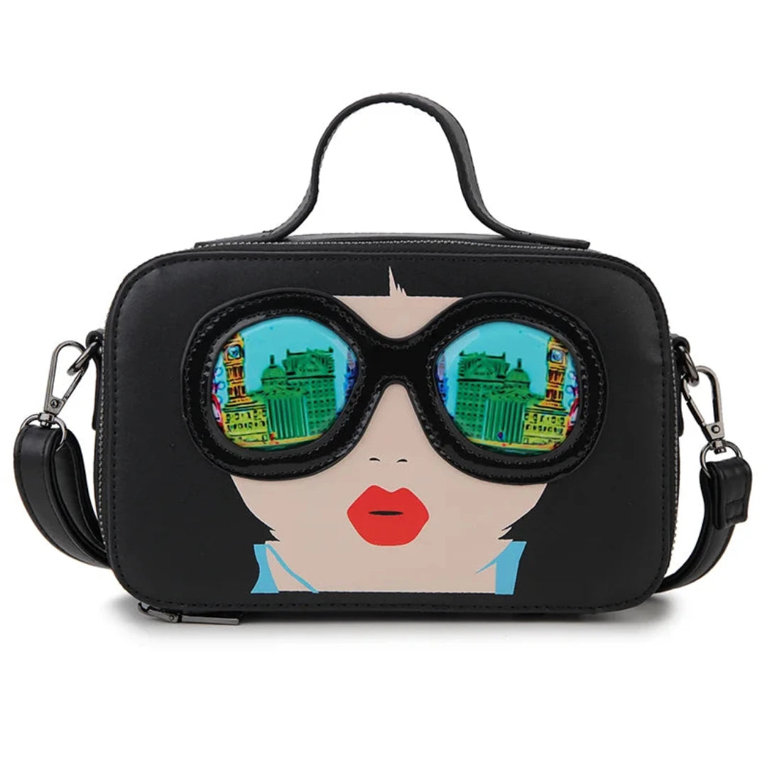 Novelty Lady With SG Face Box Shape Shoulder Bag